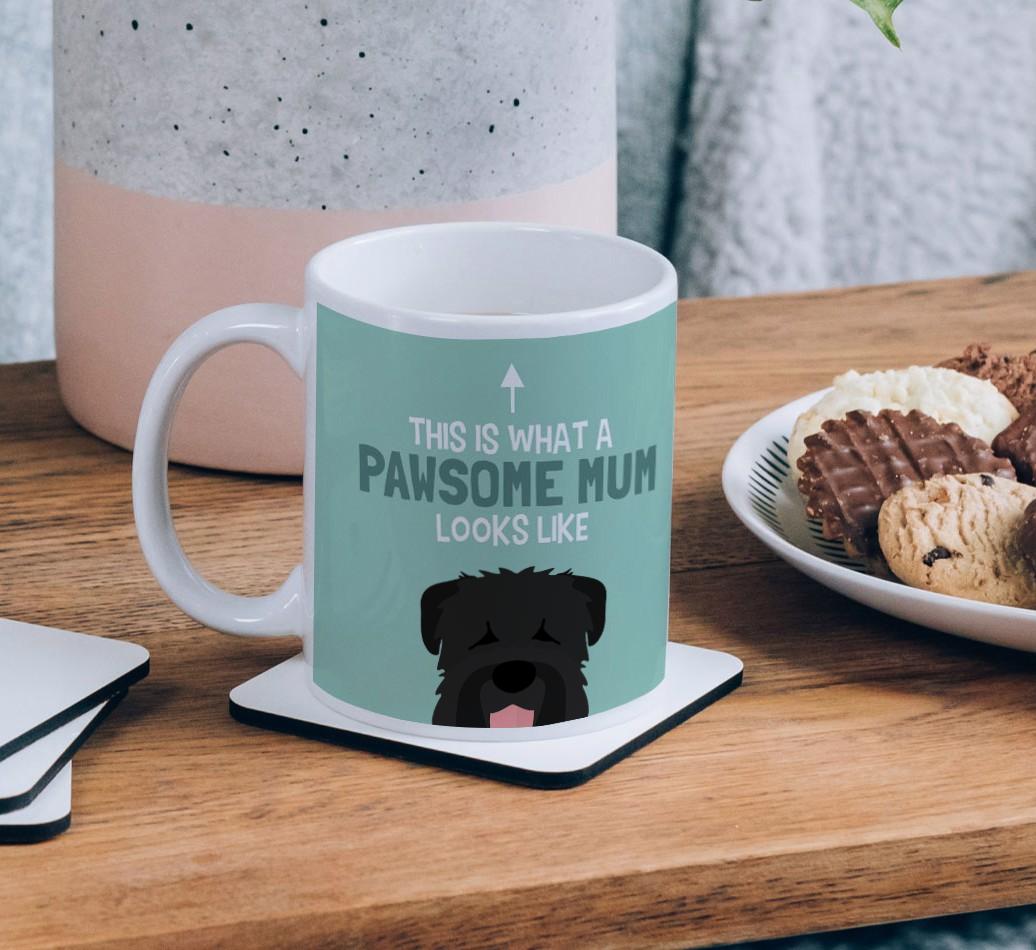 Pawsome Dog Mum: Mug with {breedFullName} Icon
