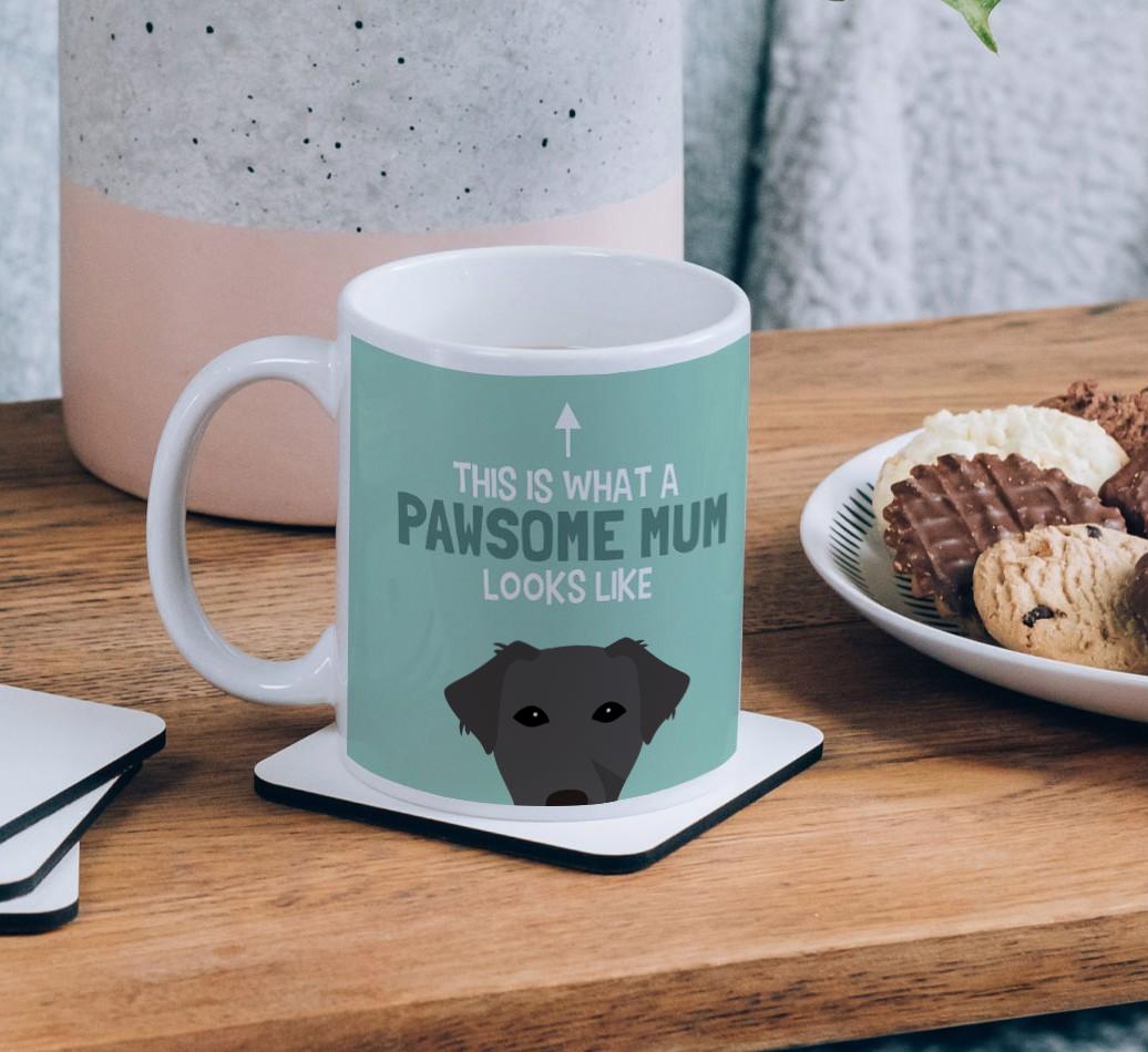 Pawsome Dog Mum: Mug with {breedFullName} Icon