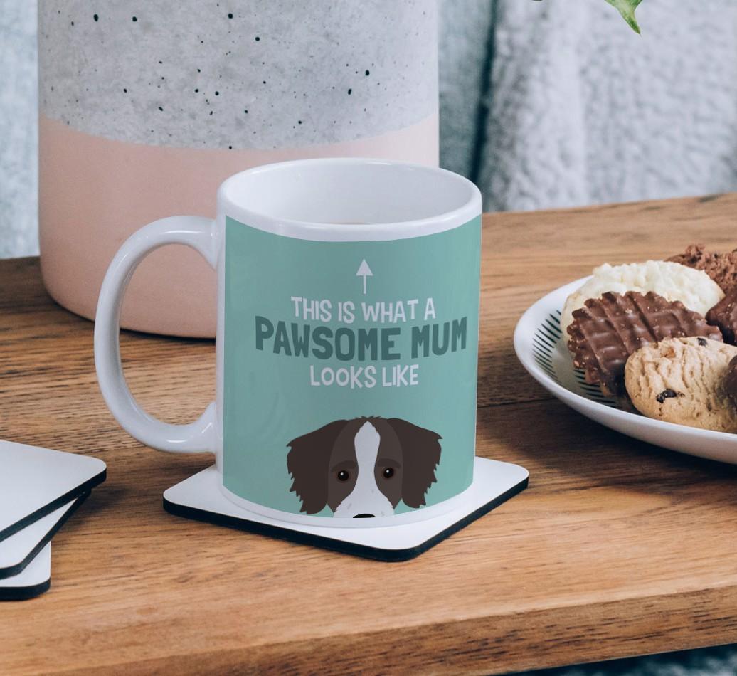 Pawsome Dog Mum: Mug with {breedFullName} Icon