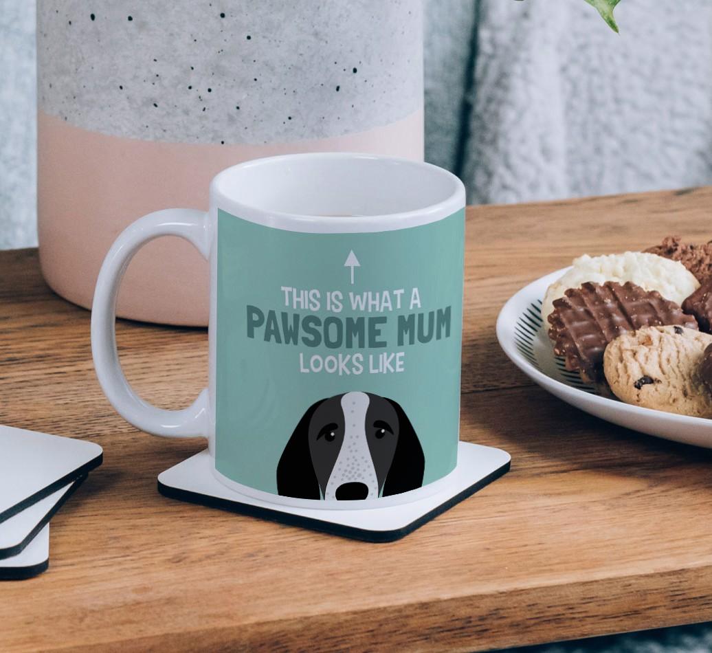 Pawsome Dog Mum: Mug with {breedFullName} Icon
