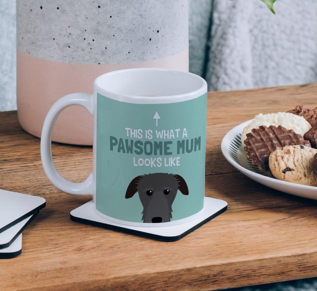 Pawsome Dog Mum: Mug with {breedFullName} Icon