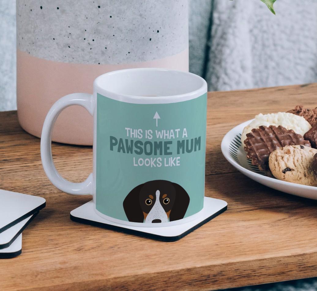 Pawsome Dog Mum: Mug with {breedFullName} Icon