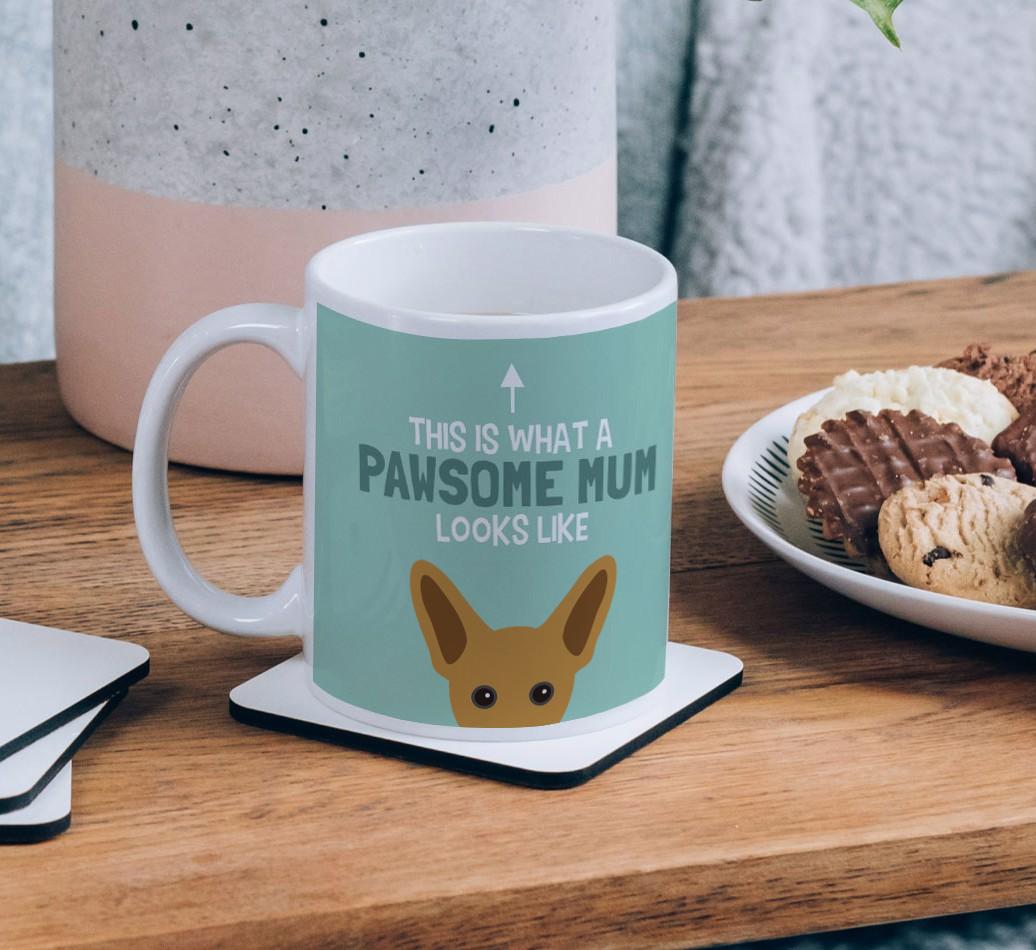 Pawsome Dog Mum: Mug with {breedFullName} Icon