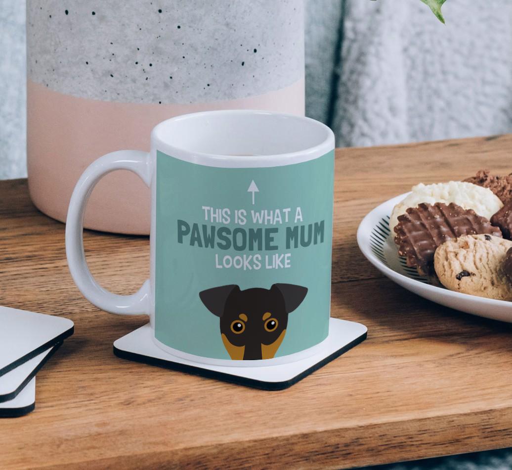 Pawsome Dog Mum: Mug with {breedFullName} Icon