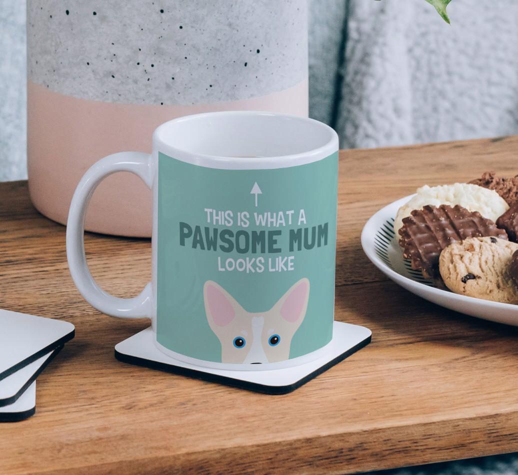 Pawsome Dog Mum: Mug with {breedFullName} Icon