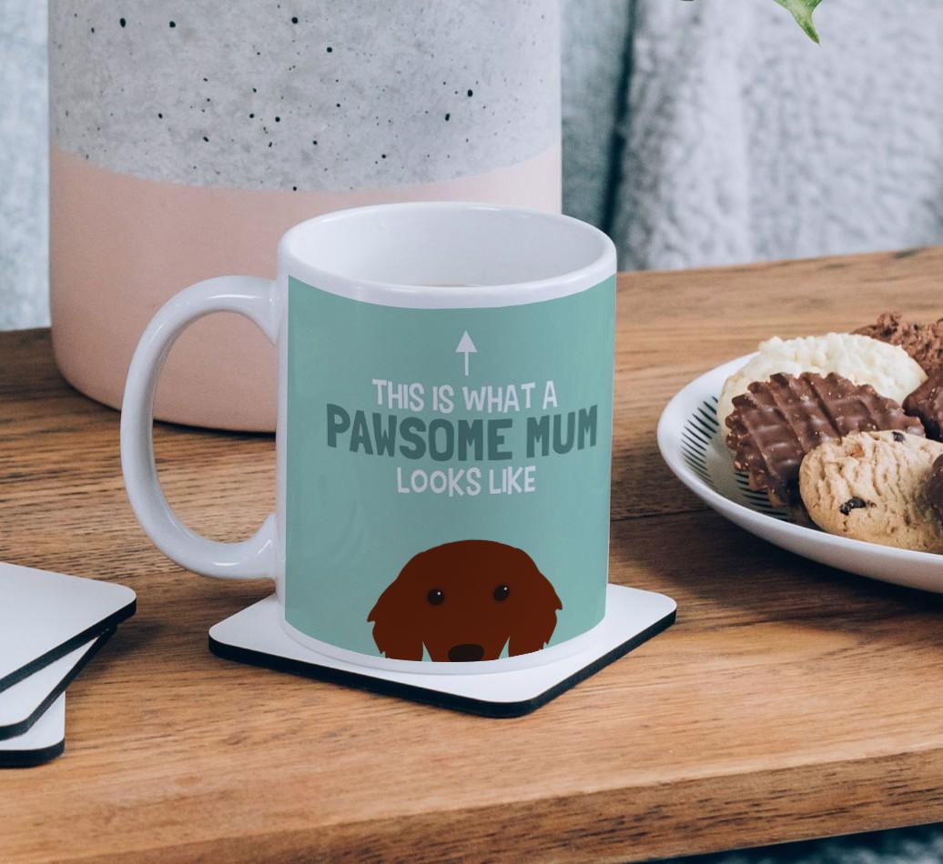 Pawsome Dog Mum: Mug with {breedFullName} Icon