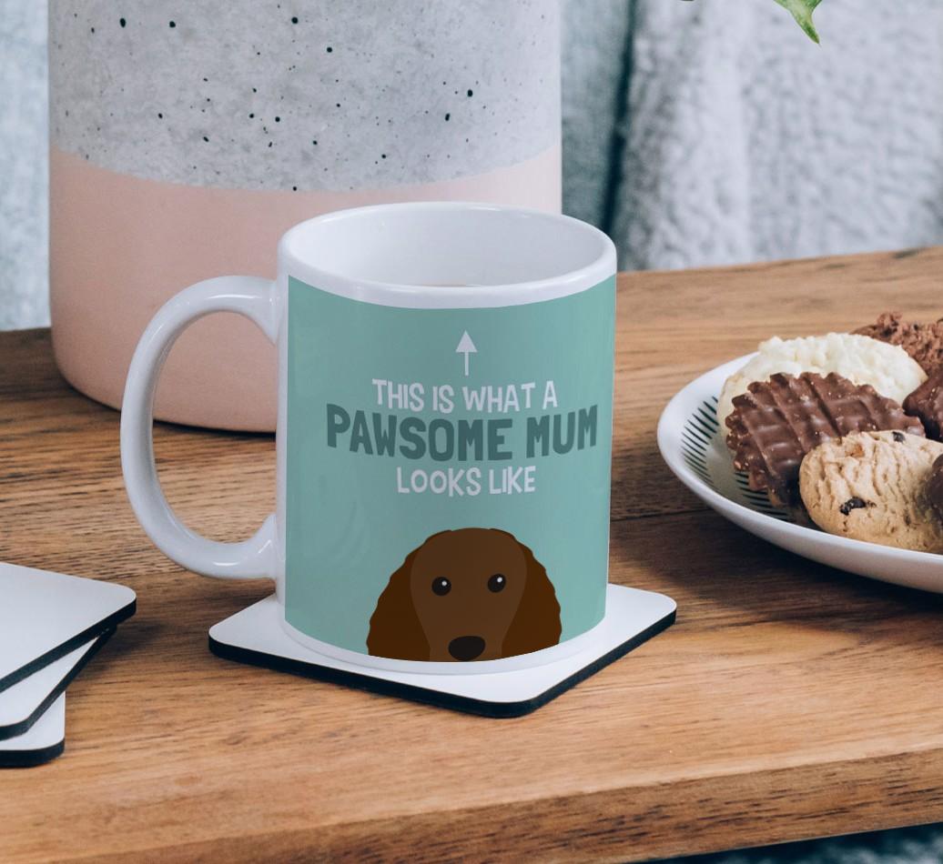 Pawsome Dog Mum: Mug with {breedFullName} Icon
