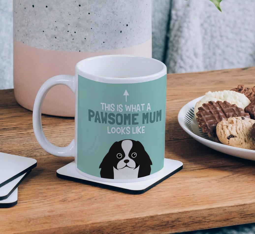 Pawsome Dog Mum: Mug with {breedFullName} Icon