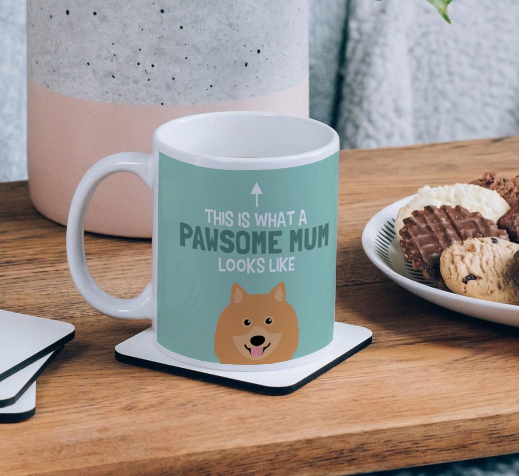Pawsome Dog Mum: Mug with {breedFullName} Icon