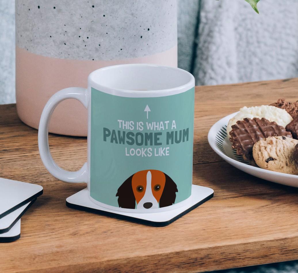 Pawsome Dog Mum: Mug with {breedFullName} Icon
