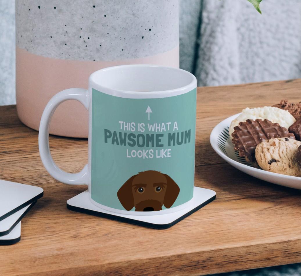 Pawsome Dog Mum: Mug with {breedFullName} Icon