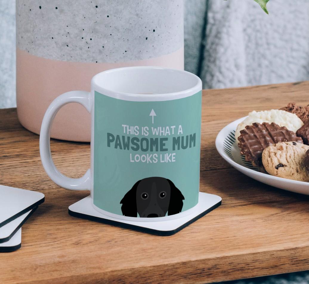 Pawsome Dog Mum: Mug with {breedFullName} Icon