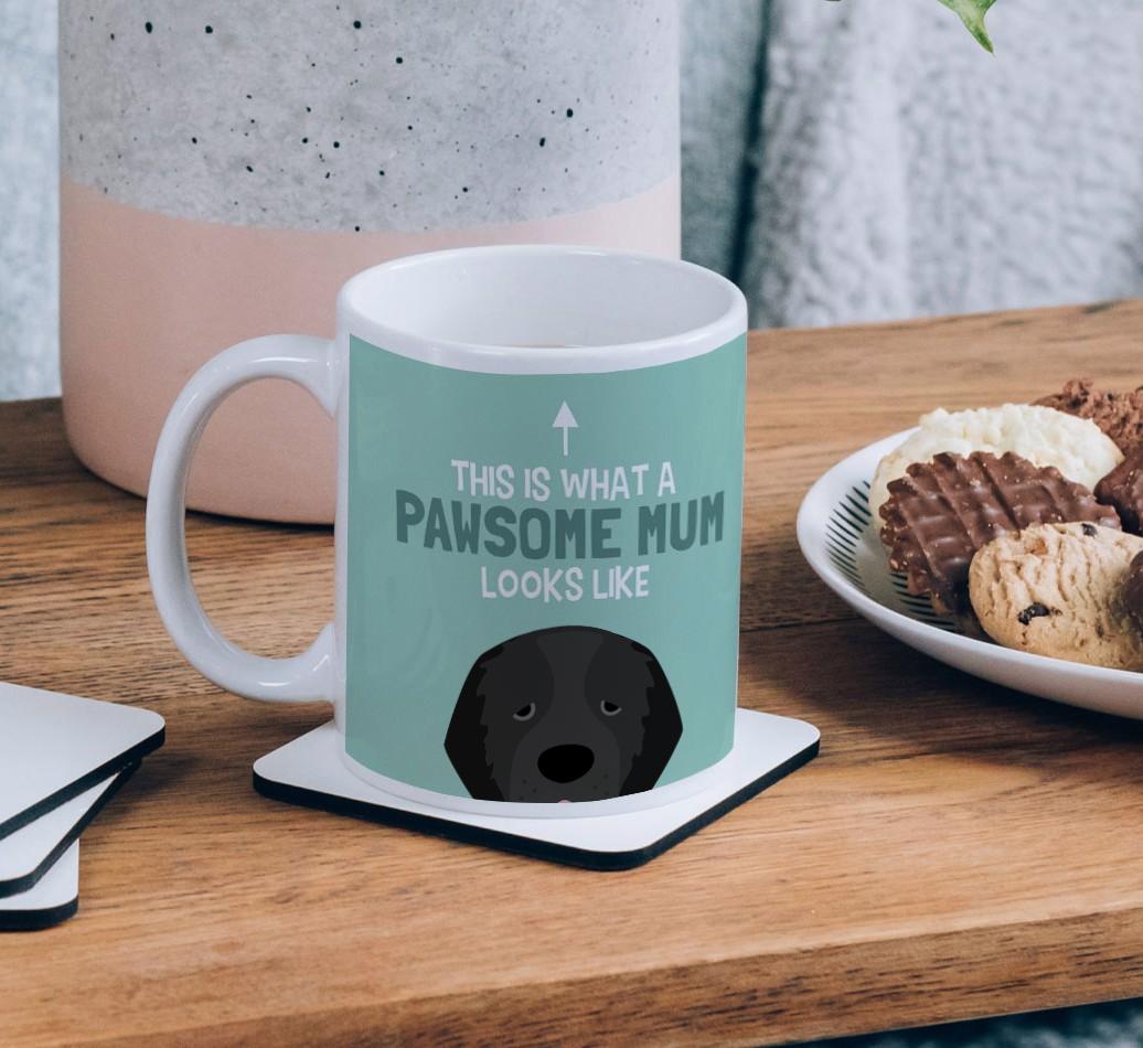Pawsome Dog Mum: Mug with {breedFullName} Icon