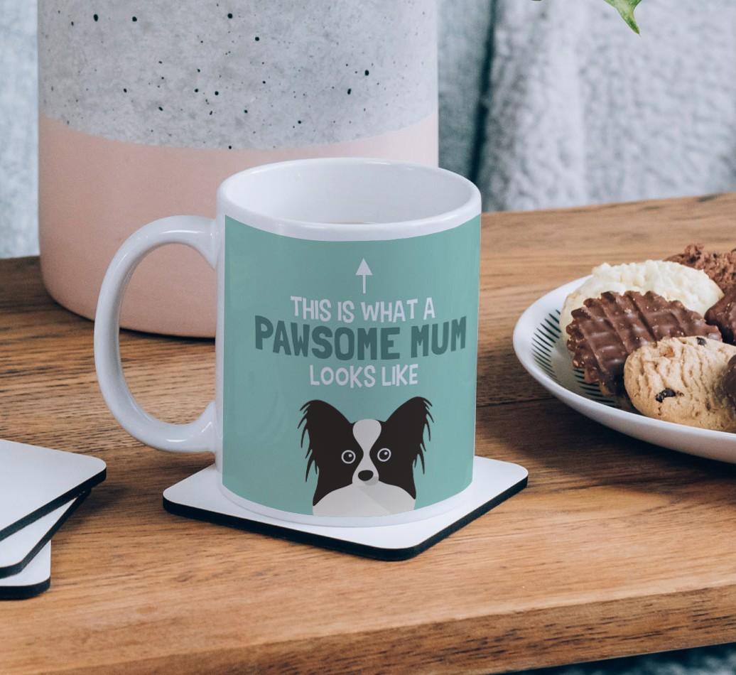 Pawsome Dog Mum: Mug with {breedFullName} Icon