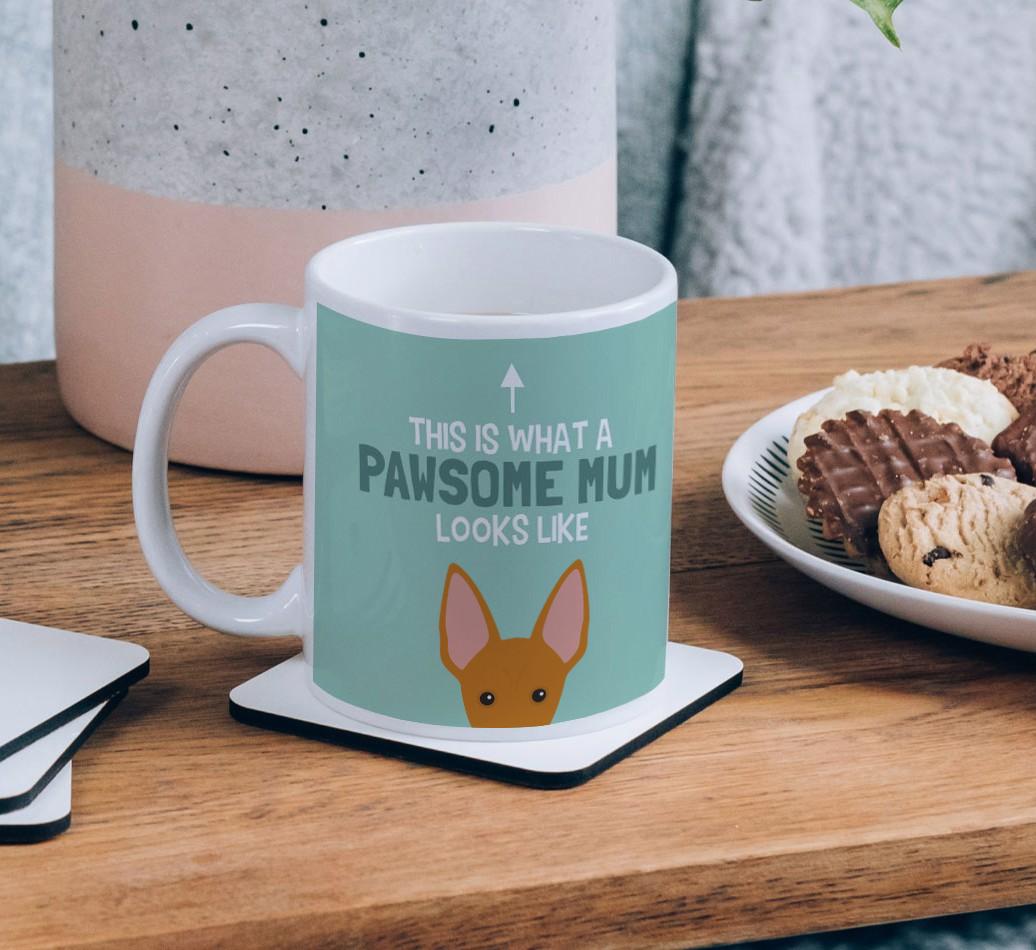 Pawsome Dog Mum: Mug with {breedFullName} Icon
