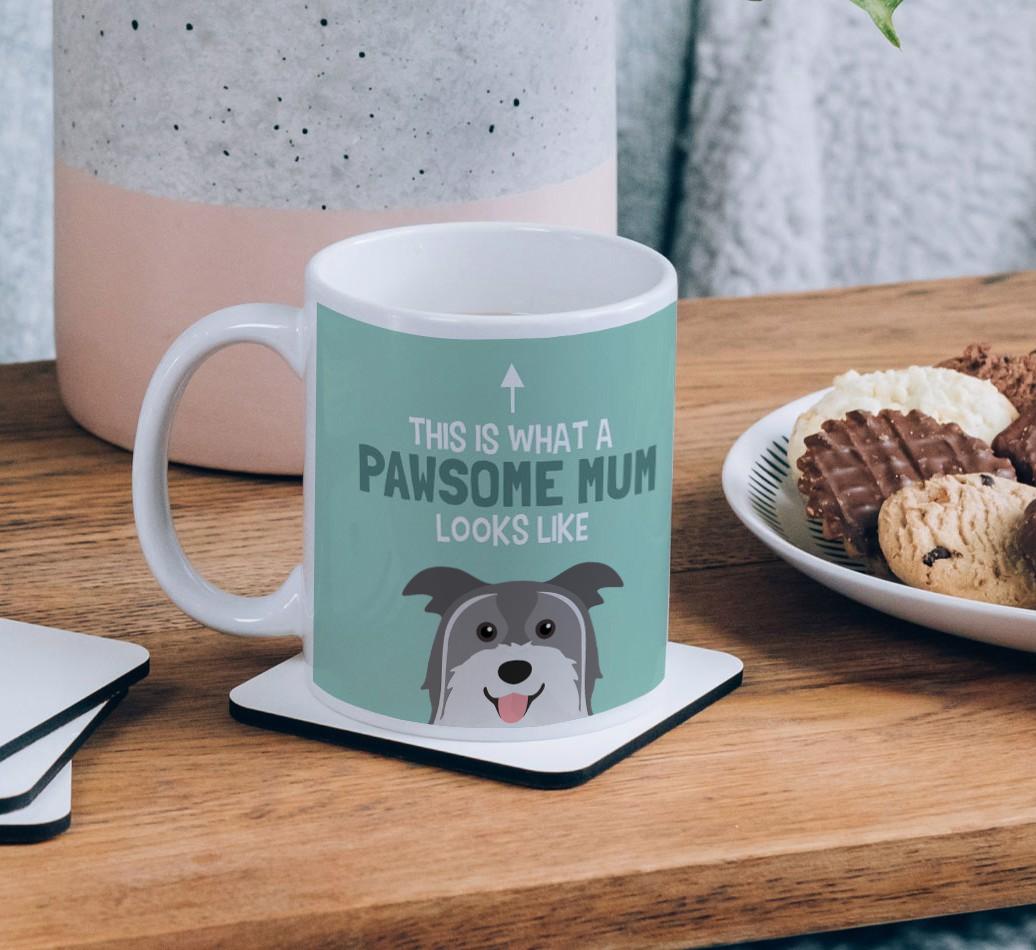Pawsome Dog Mum: Mug with {breedFullName} Icon