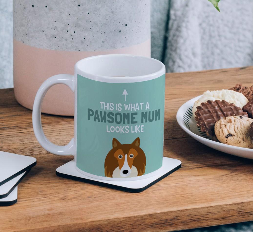 Pawsome Dog Mum: Mug with {breedFullName} Icon