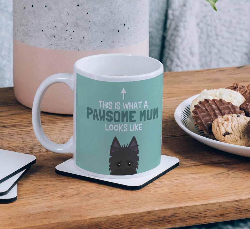 Pawsome Dog Mum: Mug with {breedFullName} Icon