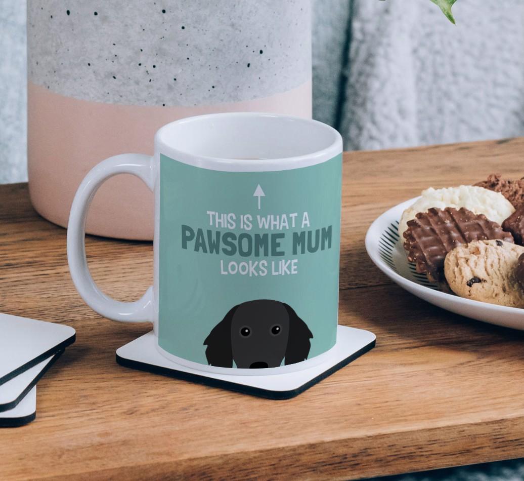 Pawsome Dog Mum: Mug with {breedFullName} Icon