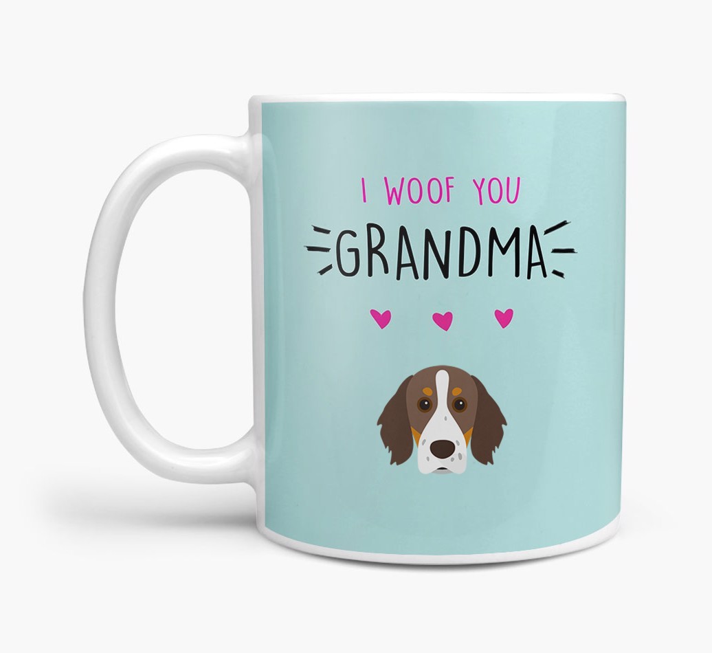 'I Woof You Grandma' Mug with {breedFullName} Icon