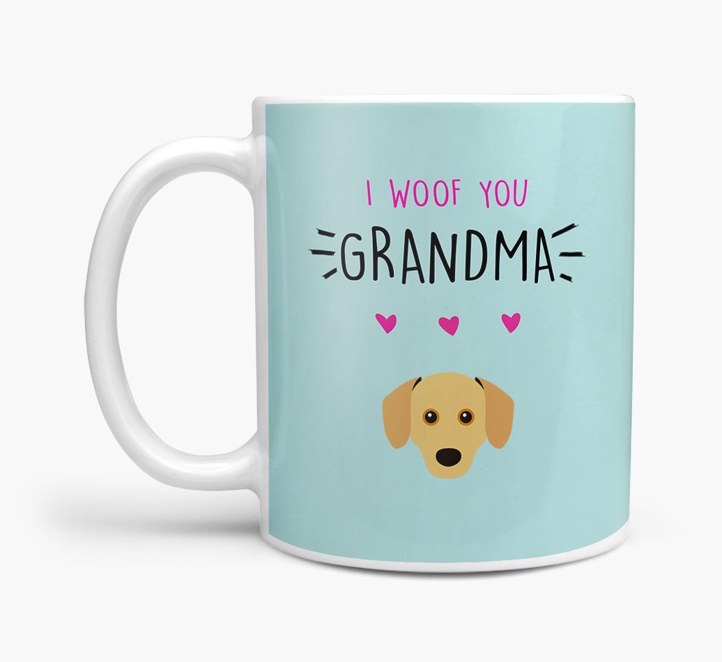 'I Woof You Grandma' Mug with {breedFullName} Icon