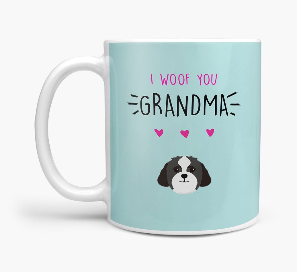 'I Woof You Grandma' Mug with {breedFullName} Icon
