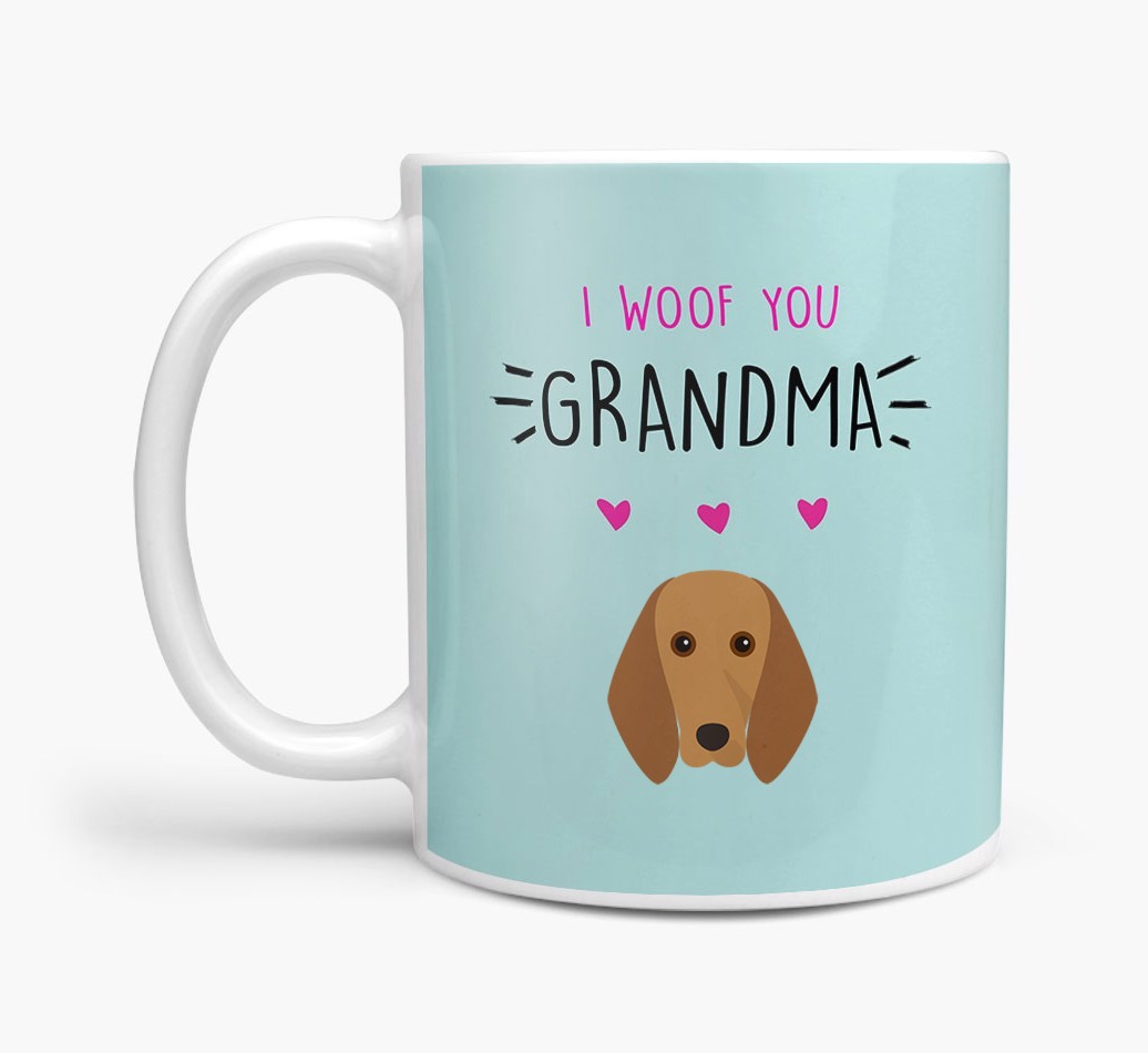'I Woof You Grandma' Mug with {breedFullName} Icon
