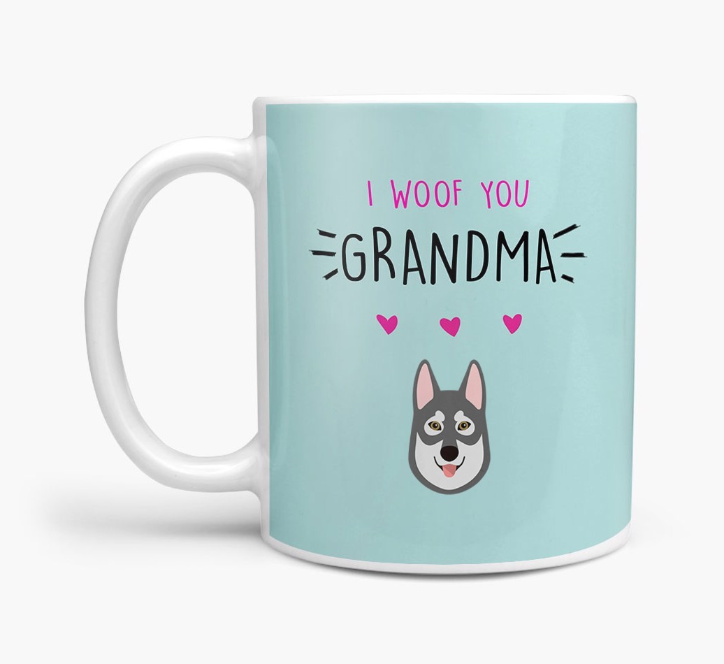 'I Woof You Grandma' Mug with {breedFullName} Icon