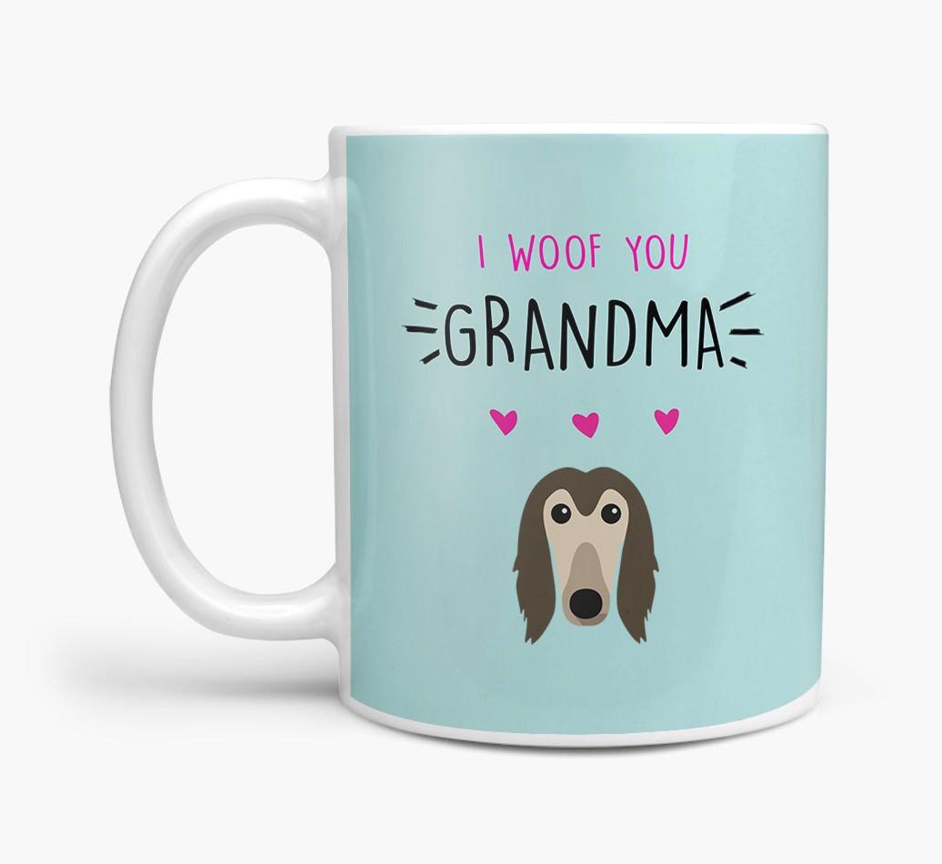 'I Woof You Grandma' Mug with {breedFullName} Icon