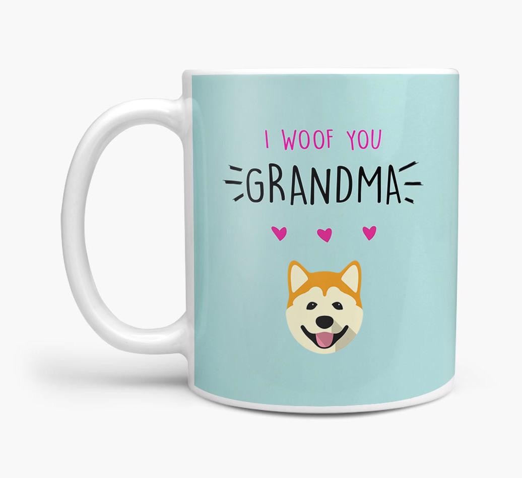 'I Woof You Grandma' Mug with {breedFullName} Icon