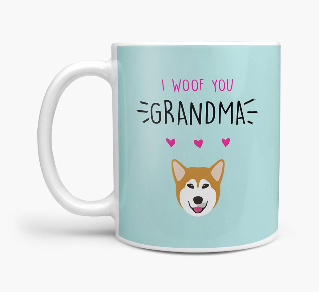 'I Woof You Grandma' Mug with {breedFullName} Icon