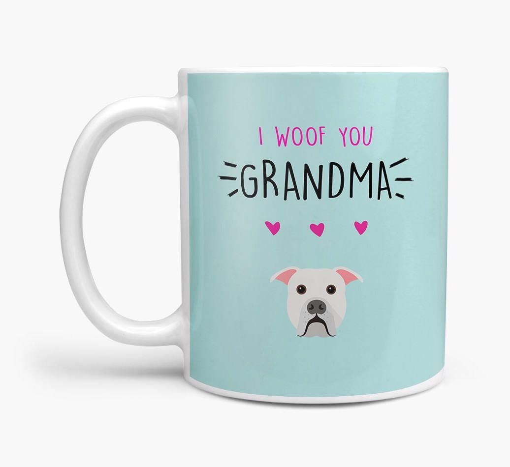 'I Woof You Grandma' Mug with {breedFullName} Icon