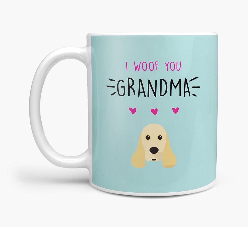 'I Woof You Grandma' Mug with {breedFullName} Icon