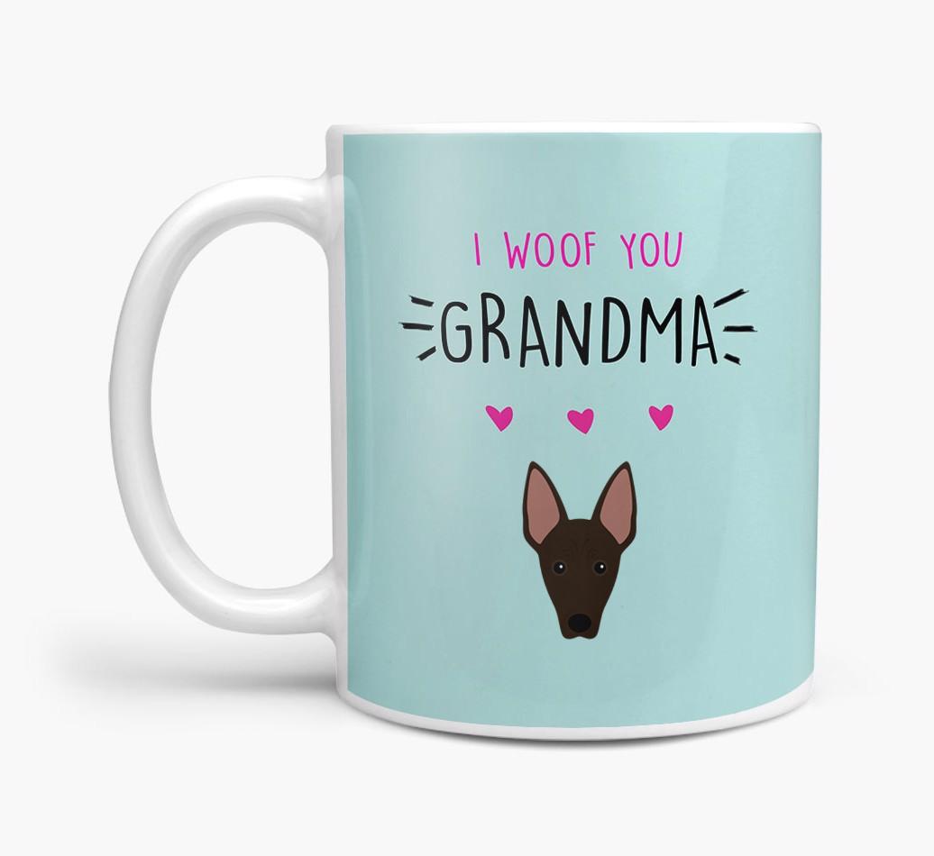 'I Woof You Grandma' Mug with {breedFullName} Icon