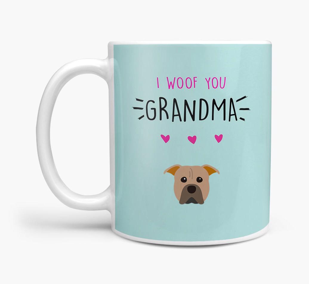 'I Woof You Grandma' Mug with {breedFullName} Icon