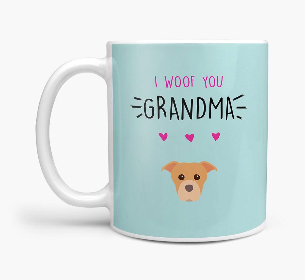 'I Woof You Grandma' Mug with {breedFullName} Icon