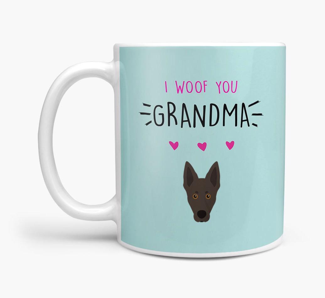 'I Woof You Grandma' Mug with {breedFullName} Icon