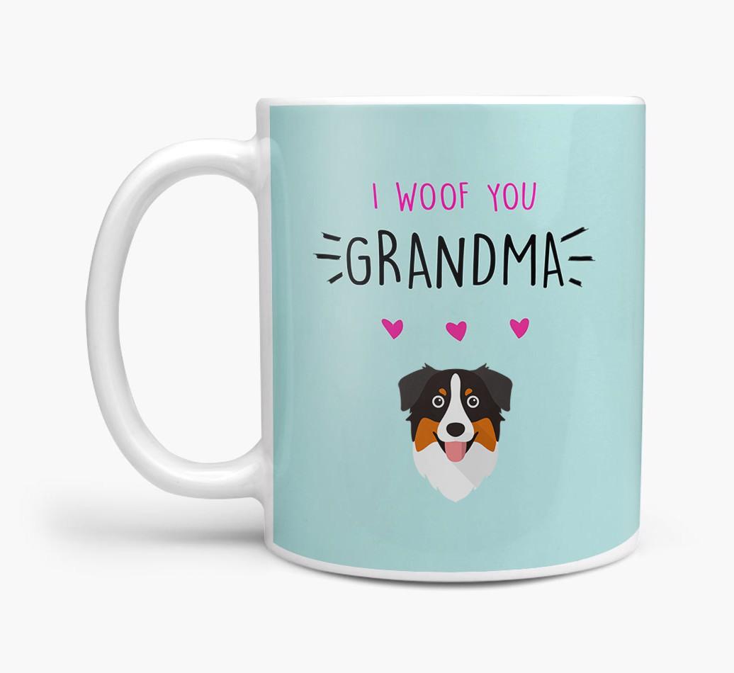 'I Woof You Grandma' Mug with {breedFullName} Icon
