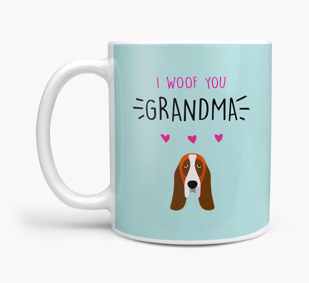 'I Woof You Grandma' Mug with {breedFullName} Icon