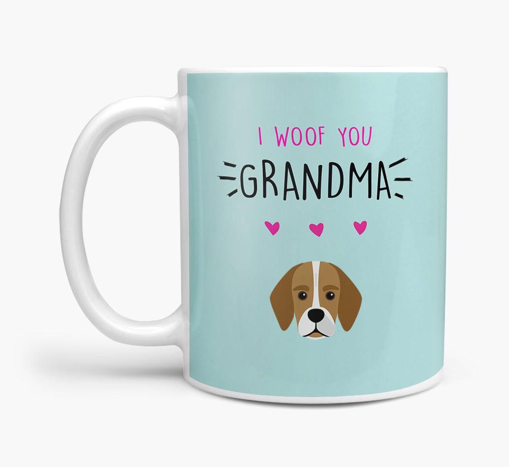 'I Woof You Grandma' Mug with {breedFullName} Icon