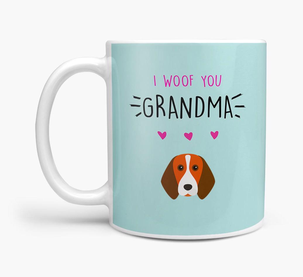 'I Woof You Grandma' Mug with {breedFullName} Icon