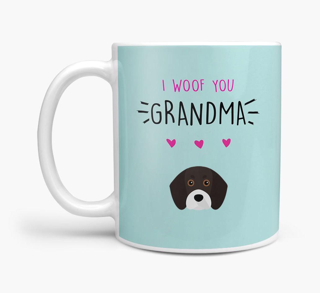 'I Woof You Grandma' Mug with {breedFullName} Icon