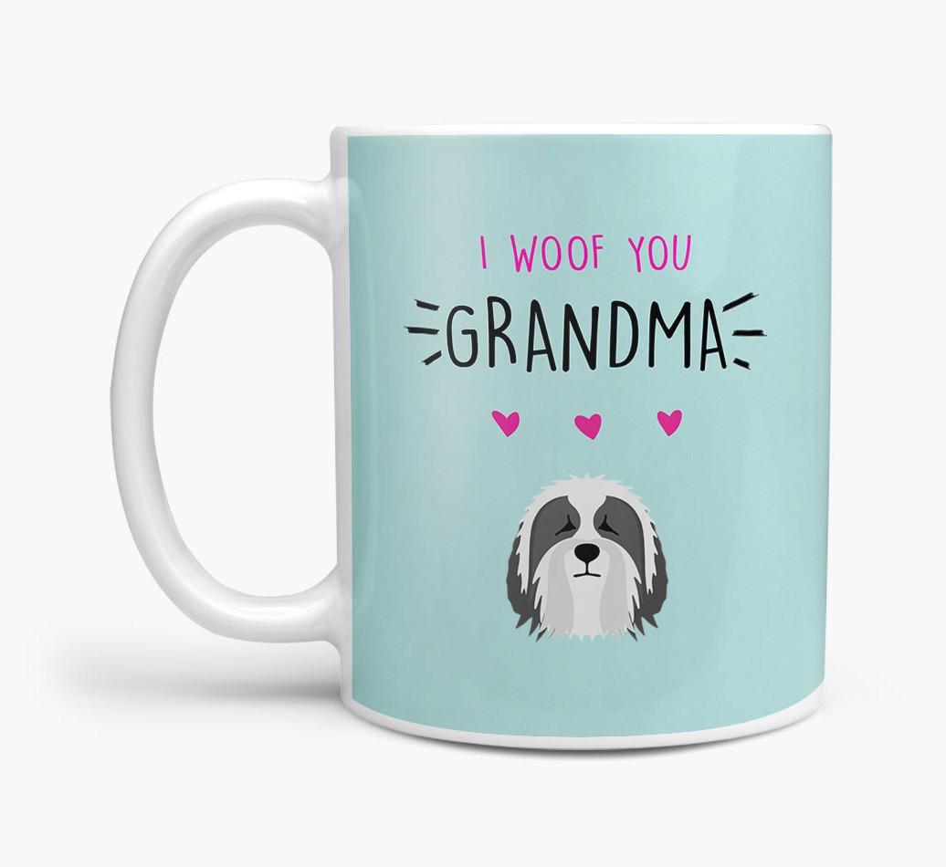 'I Woof You Grandma' Mug with {breedFullName} Icon