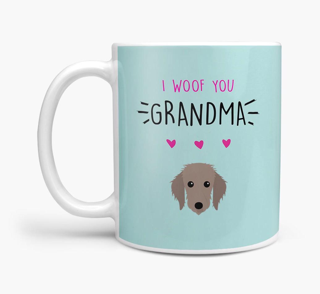 'I Woof You Grandma' Mug with {breedFullName} Icon