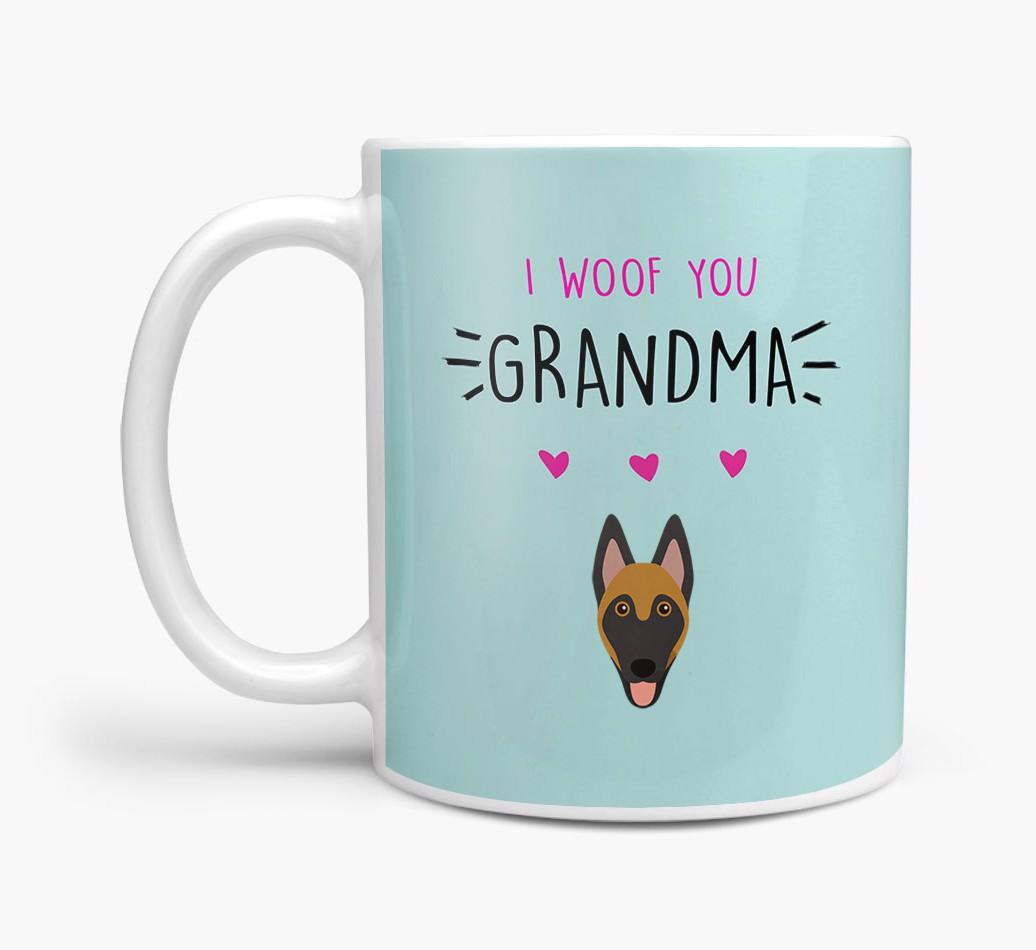 'I Woof You Grandma' Mug with {breedFullName} Icon