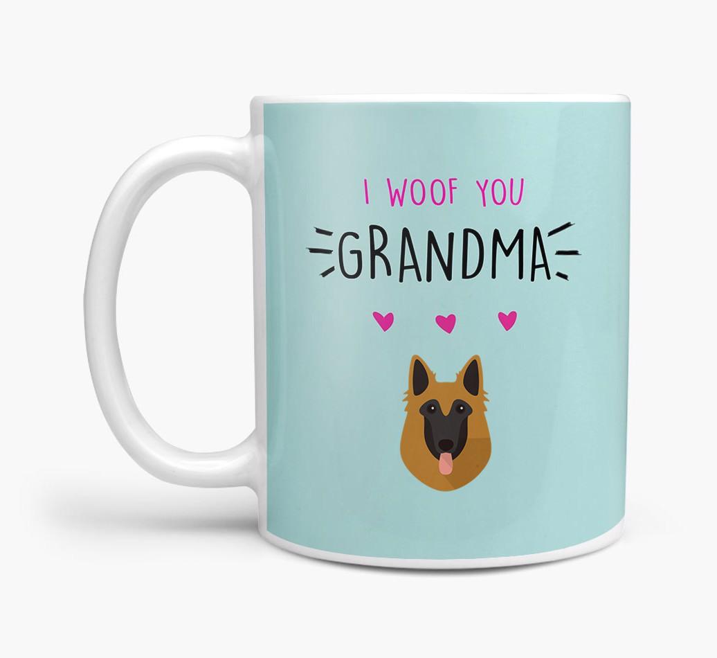 'I Woof You Grandma' Mug with {breedFullName} Icon