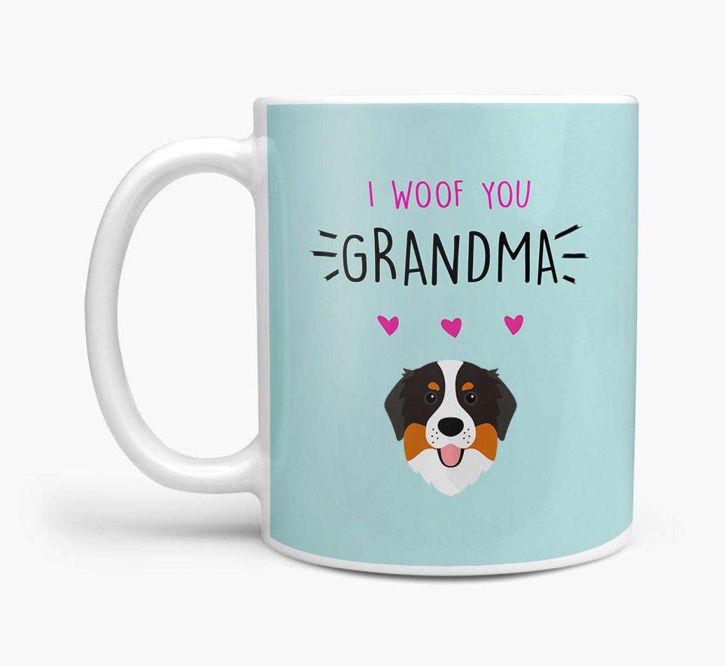 'I Woof You Grandma' Mug with {breedFullName} Icon