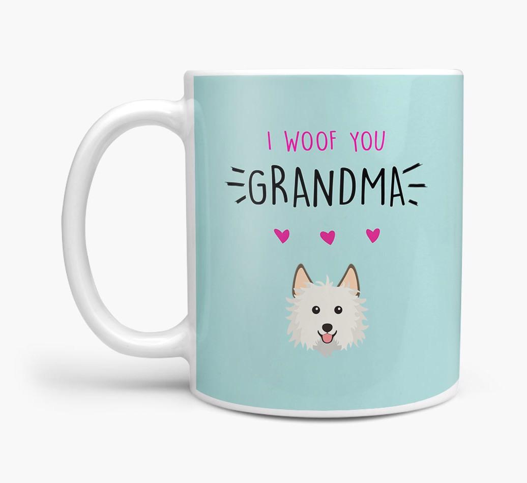'I Woof You Grandma' Mug with {breedFullName} Icon