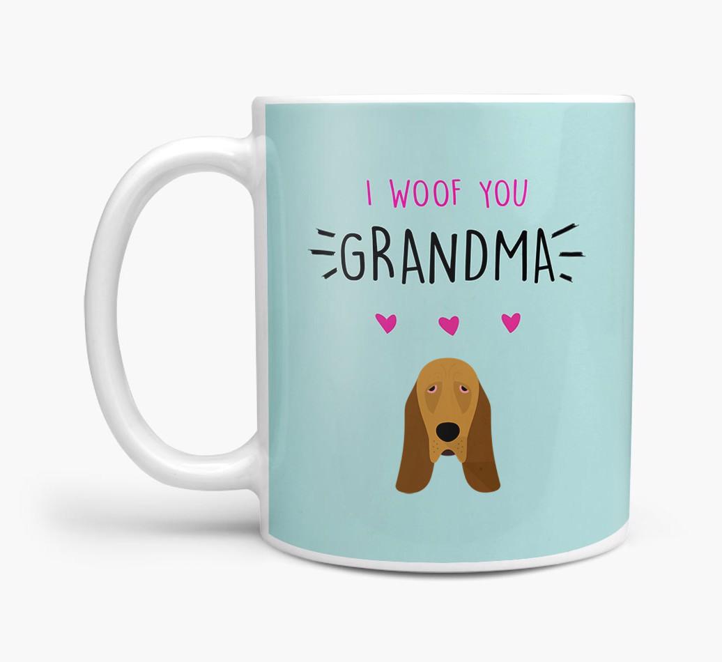 'I Woof You Grandma' Mug with {breedFullName} Icon
