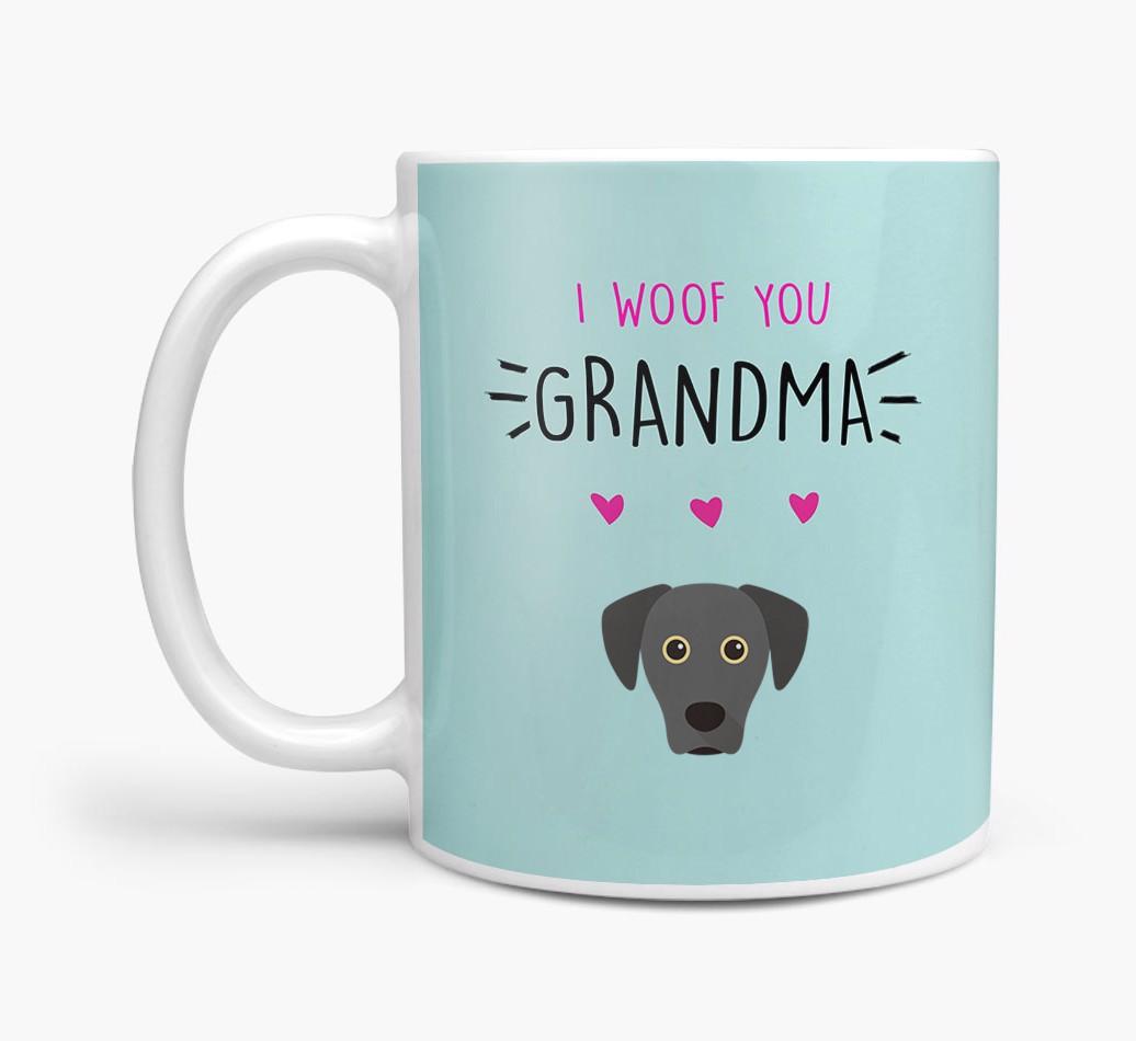 'I Woof You Grandma' Mug with {breedFullName} Icon